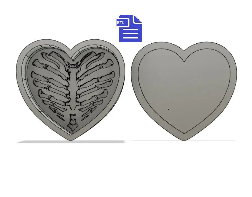 Heart Rib Cage Bath Bomb Mold STL File - for 3D printing - FILE ONLY - Ribcage Bath Bomb Press Shower Steamer - The Crafts and Glitter Shop