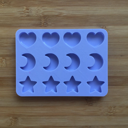 Heart, Moon & Star Silicone Mold - The Crafts and Glitter Shop