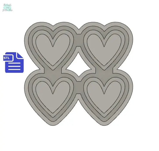 Hearts STL File - for 3D printing - FILE ONLY - with tray to make your own silicone molds - diy freshies mold - The Crafts and Glitter Shop