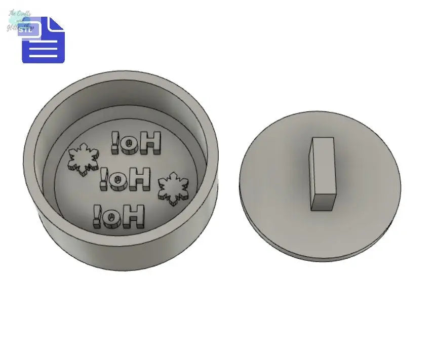Ho Ho Ho Bath Bomb Mold STL File - for 3D printing - FILE ONLY - Christmas Bath Bomb Press Mould Shower Steamer - The Crafts and Glitter Shop