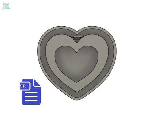 Hollow Heart with hoop STL File - for 3D printing - FILE ONLY - with tray included ready to make silicone molds - diy freshies mold
