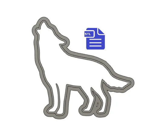 Howling Wolf Cookie Cutter STL File - for 3D printing - FILE ONLY - Digital Download