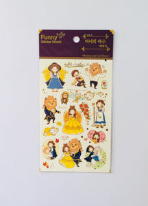 Beauty and the Beast Stickers - 1 Sheet
