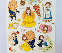 Load image into Gallery viewer, Beauty and the Beast Stickers - 1 Sheet