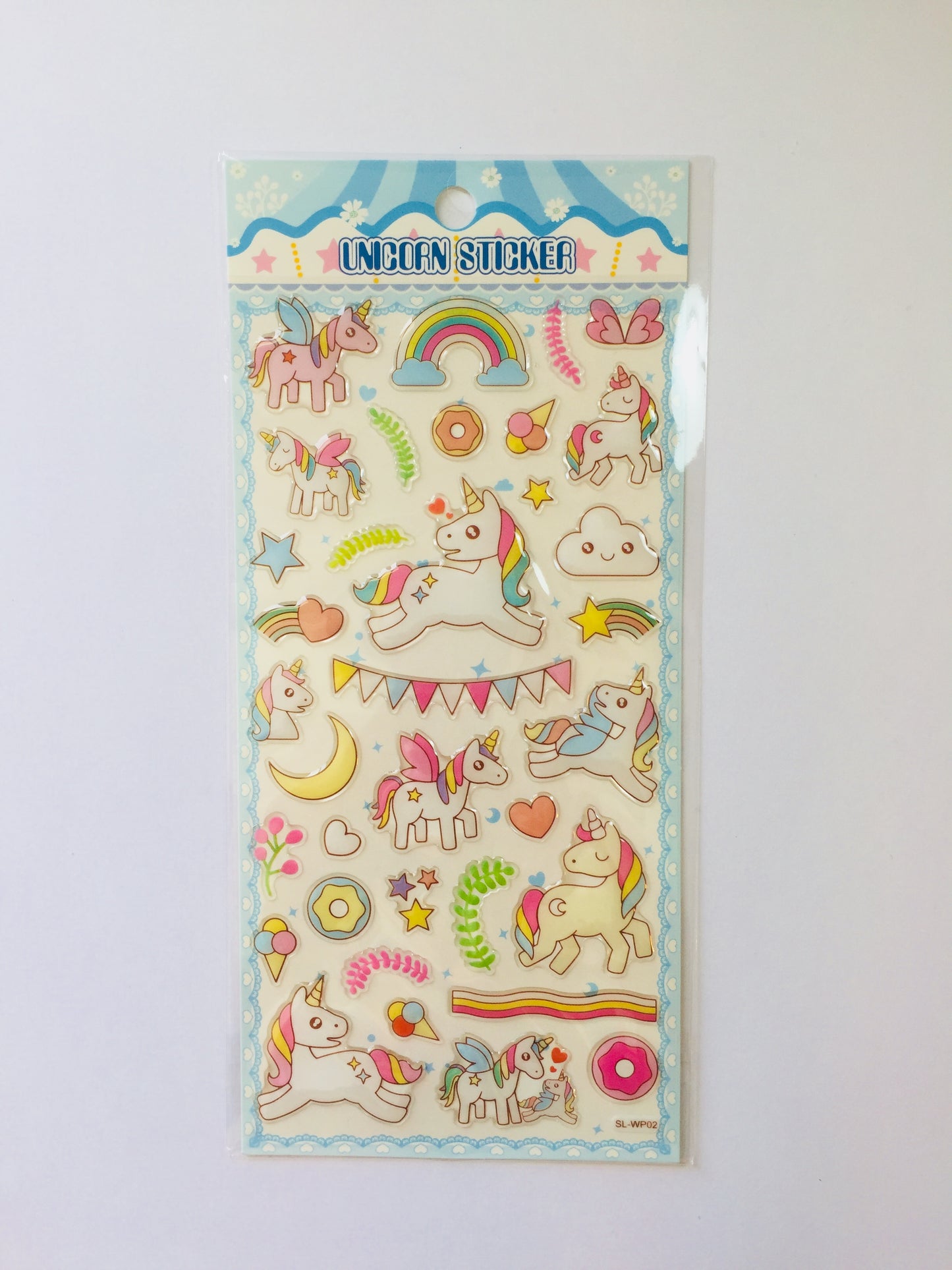 Unicorn Party Crystal Stickers - 1 sheet