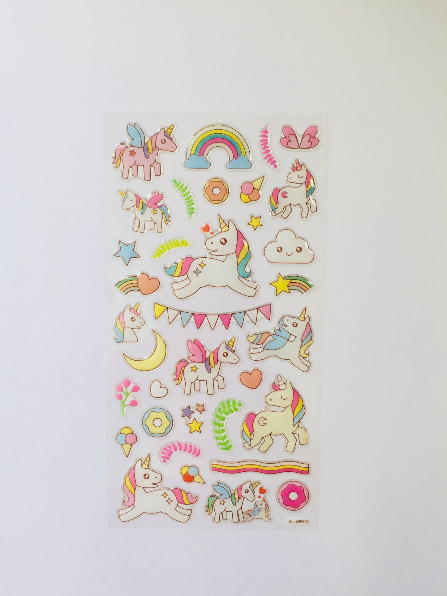Unicorn Party Crystal Stickers - 1 sheet