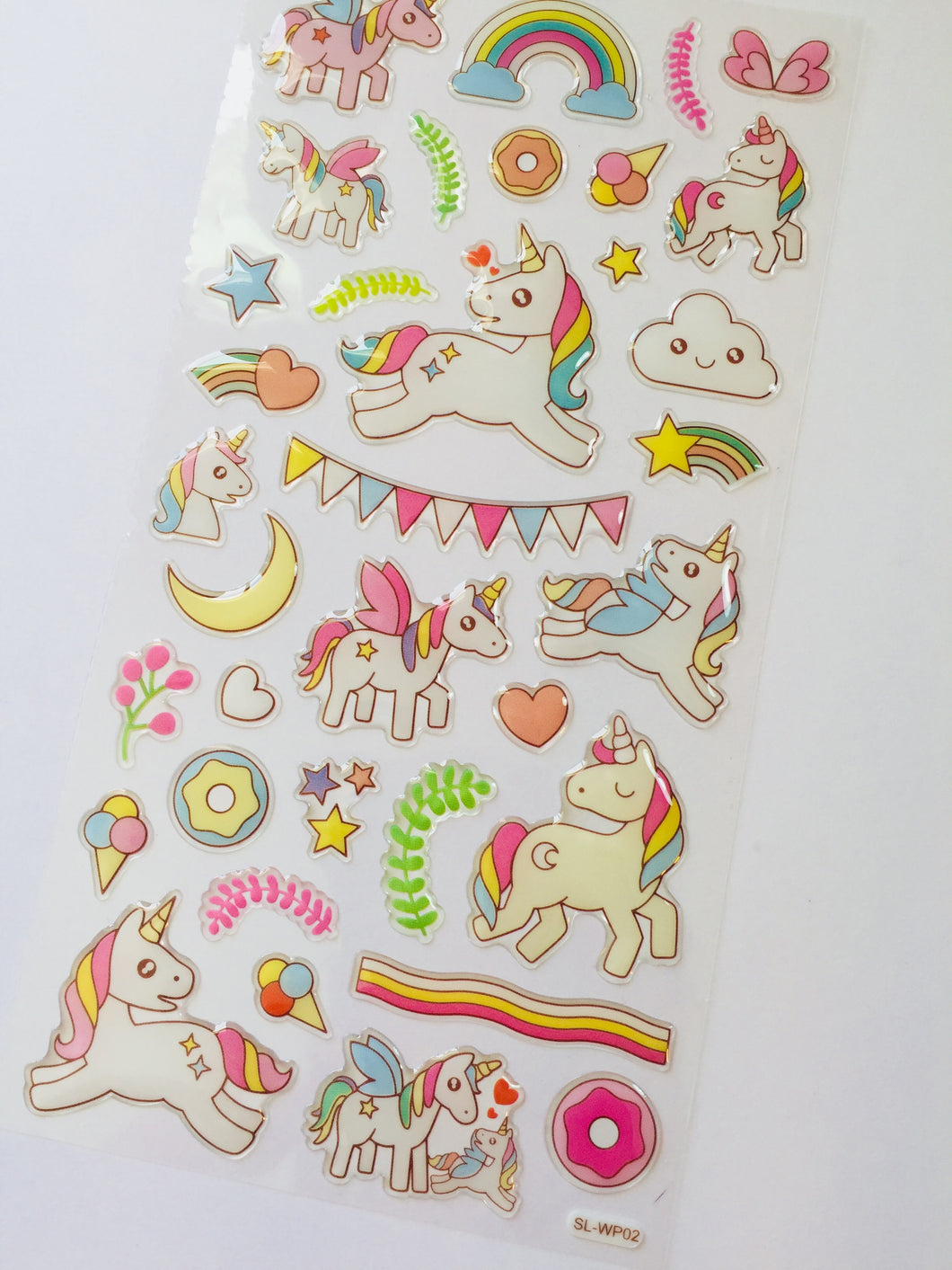 Unicorn Party Crystal Stickers - 1 sheet