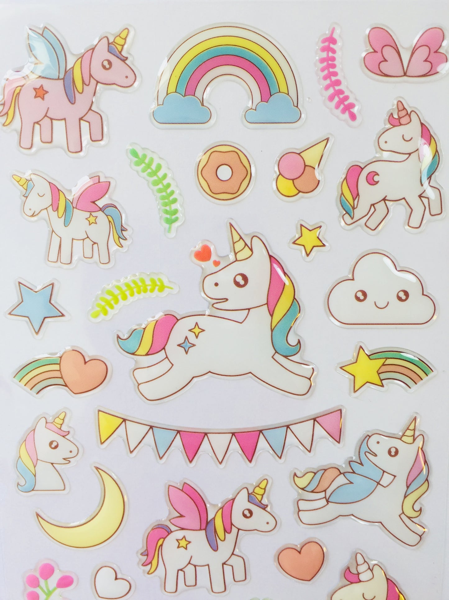 Unicorn Party Crystal Stickers - 1 sheet