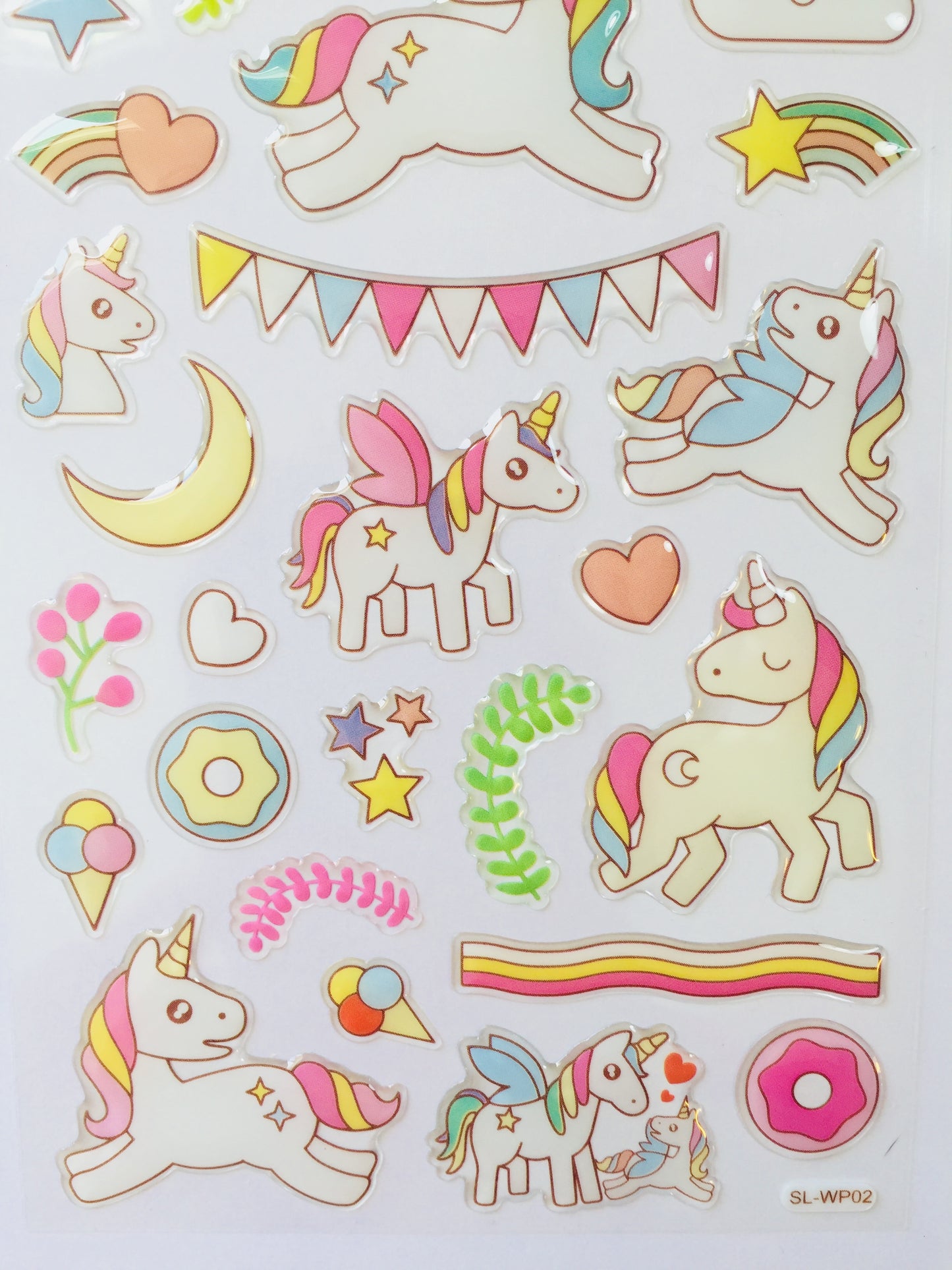 Unicorn Party Crystal Stickers - 1 sheet