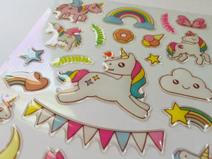 Unicorn Party Epoxy Stickers