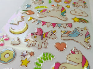 Unicorn Party Crystal Stickers - 1 sheet