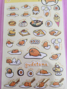 Gudetama Stickers - 1 Sheet - Kawaii Egg