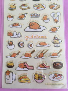 Gudetama Stickers - 1 Sheet - Kawaii Egg