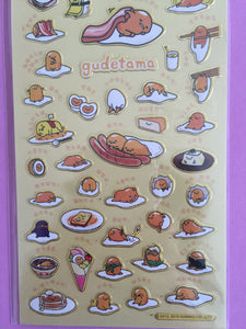 Gudetama Stickers - 1 Sheet - Kawaii Egg