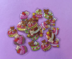 Rilakkuma Crystal Stickers - 24 pieces - Choose from 2 designs