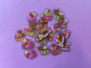 Rilakkuma Crystal Stickers - 24 pieces - Choose from 2 designs