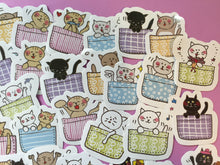 Load image into Gallery viewer, Cat in a Basket Sticker Flakes Box - 45 pieces