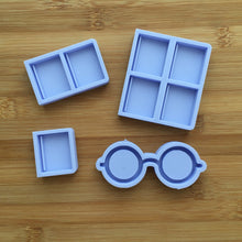 Load image into Gallery viewer, 3&quot; Nerdy Glasses &amp; 1&quot; Book Silicone Mold