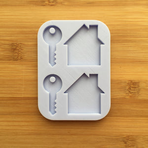 1.5" Key & House Silhouette Silicone Mold