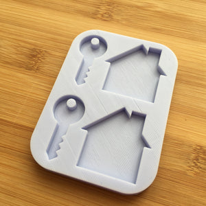 1.5" Key & House Silhouette Silicone Mold