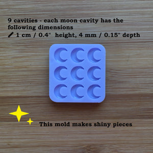 Crescent Moon Silicone Mold - various sizes available