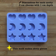 Load image into Gallery viewer, Heart, Moon &amp; Star Silicone Mold