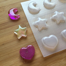 Load image into Gallery viewer, 3 cm Moon, Star &amp; Heart Plastic Mold