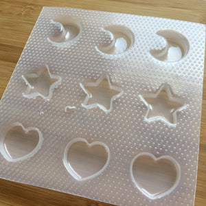 3 cm Moon, Star & Heart Plastic Mold