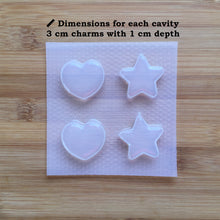 Load image into Gallery viewer, 3 cm Moon, Star &amp; Heart Plastic Mold