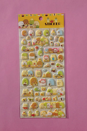 Sumikko Gurashi Puffy Stickers - 1 Sheet - Kawaii Stationery