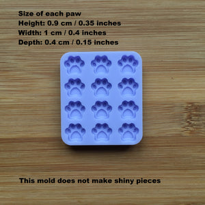 1cm or 2cm Paws Silicone Mold, Food Safe Silicone Rubber Mould