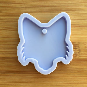 2" Fox Head Silicone Mold, Food Safe Silicone Rubber Mould - with hole