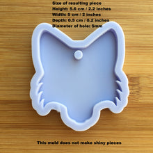 Load image into Gallery viewer, 2&quot; Fox Head Silicone Mold, Food Safe Silicone Rubber Mould - with hole