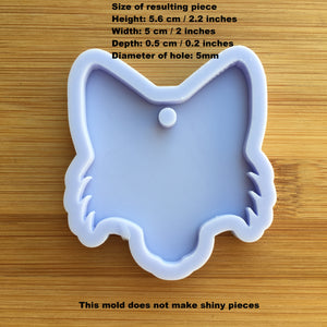 2" Fox Head Silicone Mold, Food Safe Silicone Rubber Mould - with hole