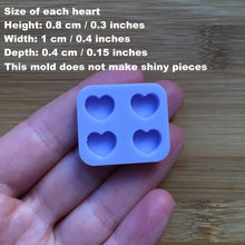 Load image into Gallery viewer, 1cm Heart Silicone Mold, Food Safe Silicone Rubber Mould