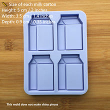 Load image into Gallery viewer, 2&quot; Milk Carton Shaker Silicone Mold, Food Safe Silicone Rubber Mould