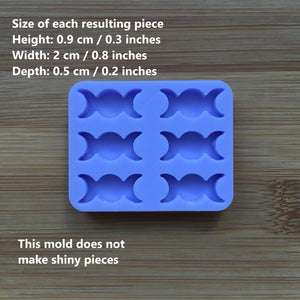 2cm Triple Moon Silicone Mold, Food Safe Silicone Rubber Mould