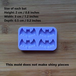 1.2" Bat Silhouette Silicone Mold, Food Safe Silicone Rubber Mould