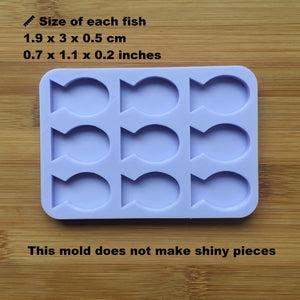 3 cm Fish Silhouette Silicone Mold, Food Safe Silicone Rubber Mould
