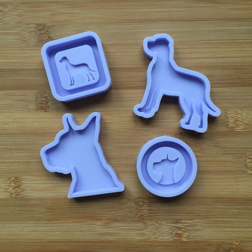 Great Dane Silhouette Silicone Mold, Food Safe Silicone Rubber Mould