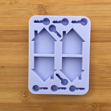 Load image into Gallery viewer, Key &amp; House Outline Silicone Mold, Food Safe Silicone Rubber Mould