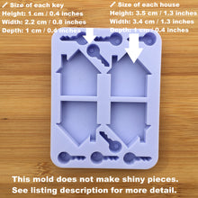 Load image into Gallery viewer, Key &amp; House Outline Silicone Mold, Food Safe Silicone Rubber Mould