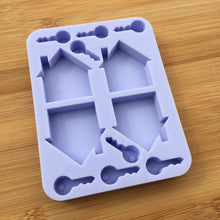 Load image into Gallery viewer, Key &amp; House Outline Silicone Mold, Food Safe Silicone Rubber Mould