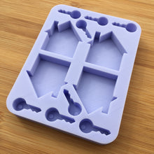 Load image into Gallery viewer, Key &amp; House Outline Silicone Mold, Food Safe Silicone Rubber Mould