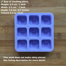 Load image into Gallery viewer, 1&quot; Green Witch Wax Melt Silicone Mold, Food Safe Silicone Rubber Mould