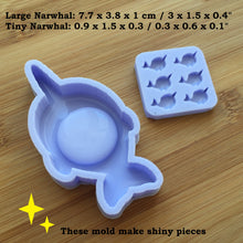 Load image into Gallery viewer, Narwhal Shaker Silicone Mold - Narwhal Bits