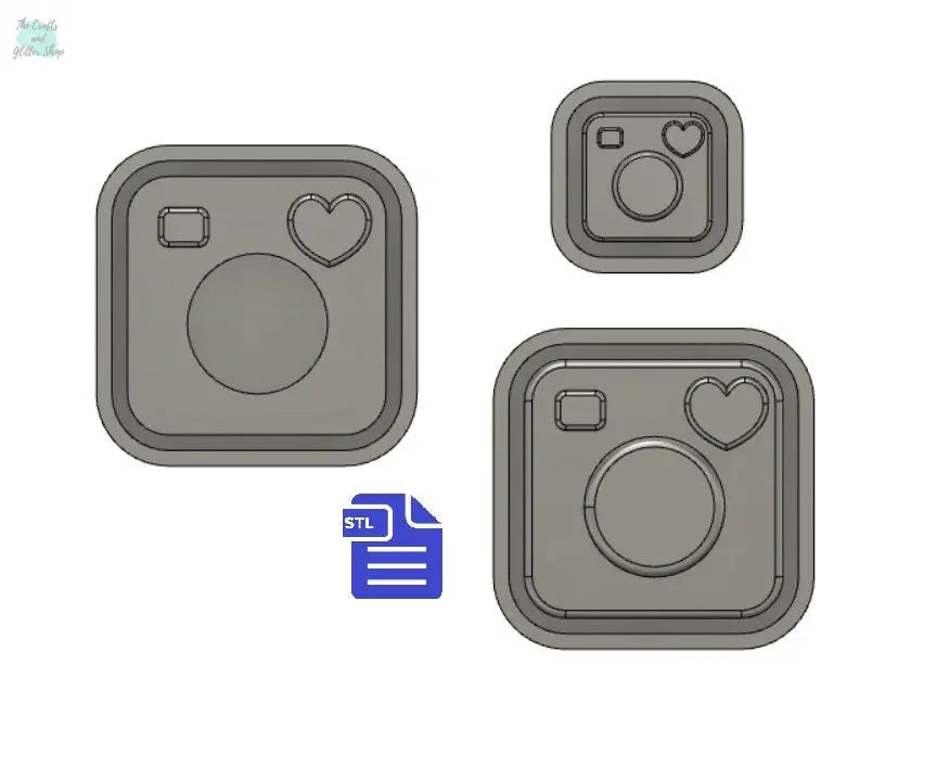 Instant Camera Mold Housing STL File - for 3D printing - FILE ONLY - with tray to make your own silicone molds - diy freshies mold - The Crafts and Glitter Shop