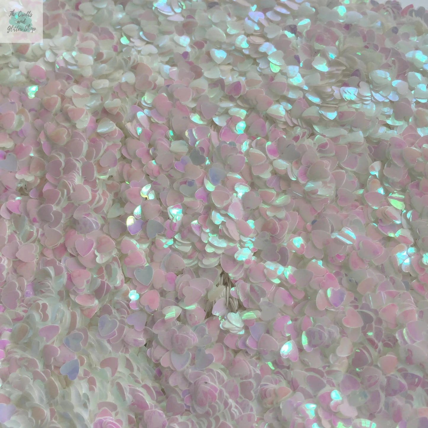Iridescent Heart Confetti Flakes