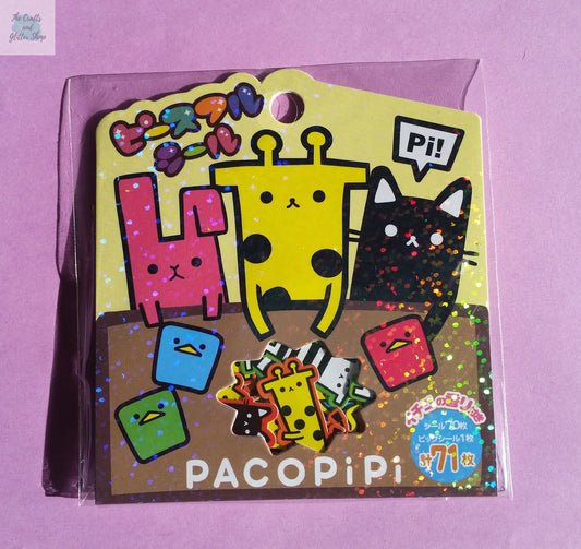 Iridescent Kawaii Animals Sticker Flakes - 71 pieces The Crafts and Glitter Shop