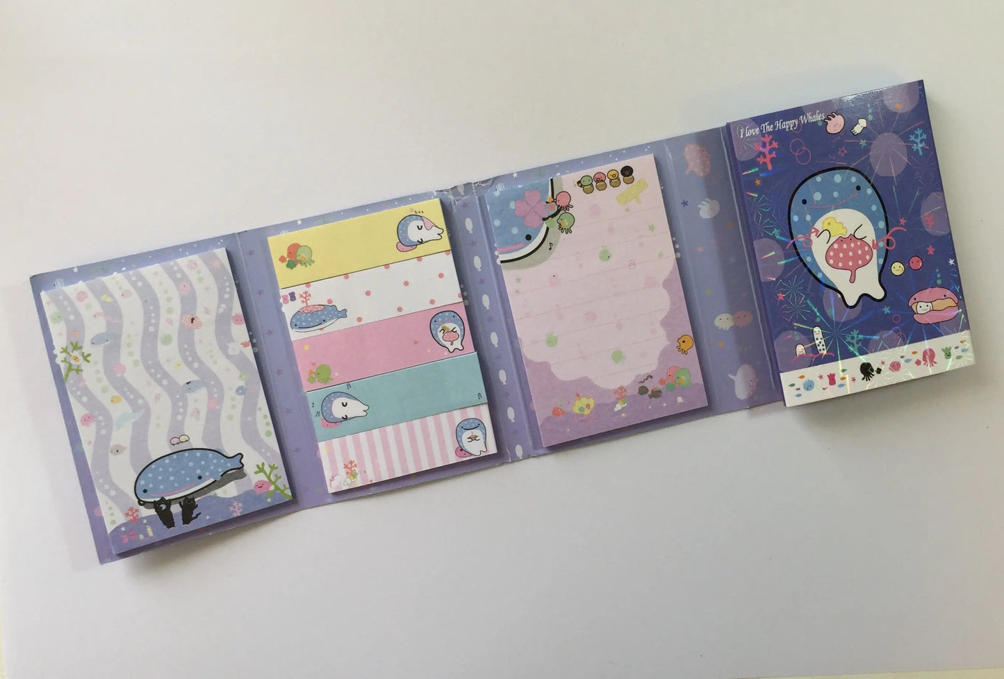 Jinbesan Sticky Notes Booklet - 4 different style to choose from - Kawaii Whale Stationery The Crafts and Glitter Shop